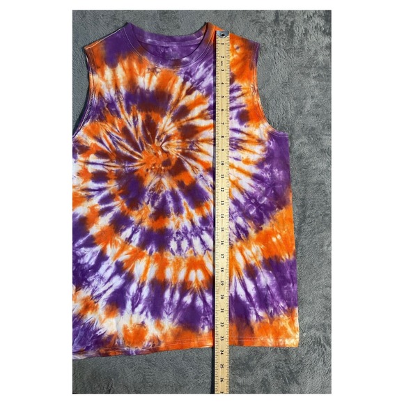 Fruit of the Loom Boys Tie Dye Tank Top Purple Orange Size 10/12 - Picture 2 of 3